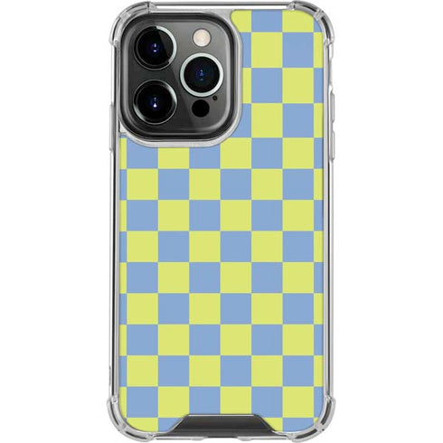 Neon Checkered iPhone 14 Pro Clear Case
